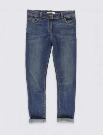 Потертые джинсы скинни из денима (5-14 лет)