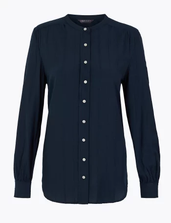 Удлиненная рубашка с воротником-стоечкой(Удлиненная рубашка с воротником-стоечкой)