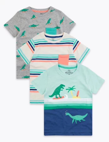 Комплект футболок с принтом "динозавры" (3 шт.)(Комплект футболок с принтом "динозавры" (3 шт.))