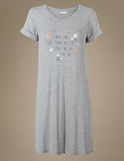 Ночная сорочка с принтом "Звезды"