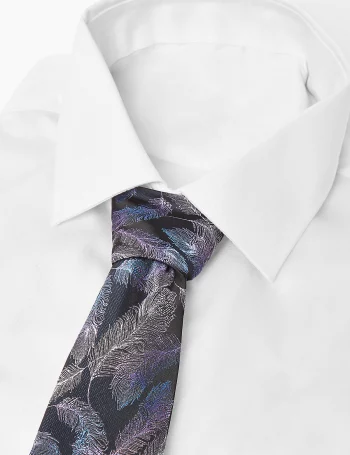 Жаккардовый галстук с узором "перо"(Жаккардовый галстук с узором "перо")