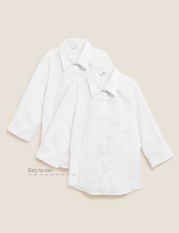 Школьная блузка Easy to Iron с рукавом 3/4 (2 шт)(Школьная блузка Easy to Iron с рукавом 3/4 (2 шт))